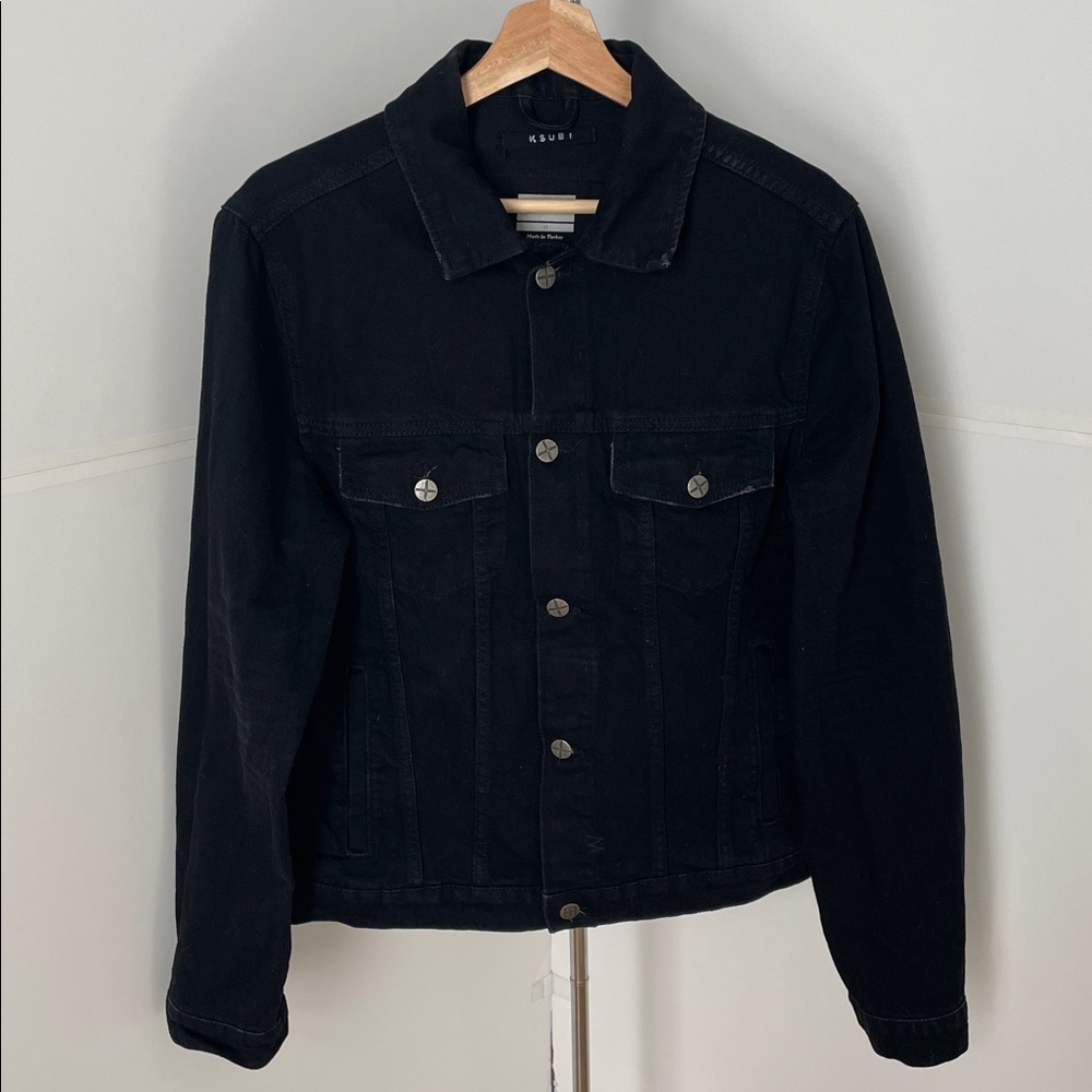 Men’s Ksubi Black Denim Jacket. Size Medium